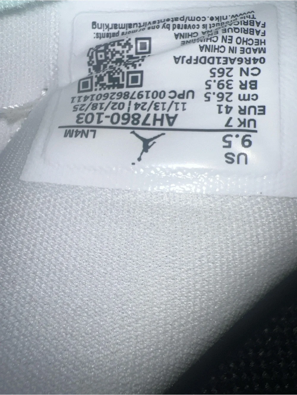AIR JORDAN White and Mint Low-Top Women's Sneakers W9.5/M8 NO BOX!